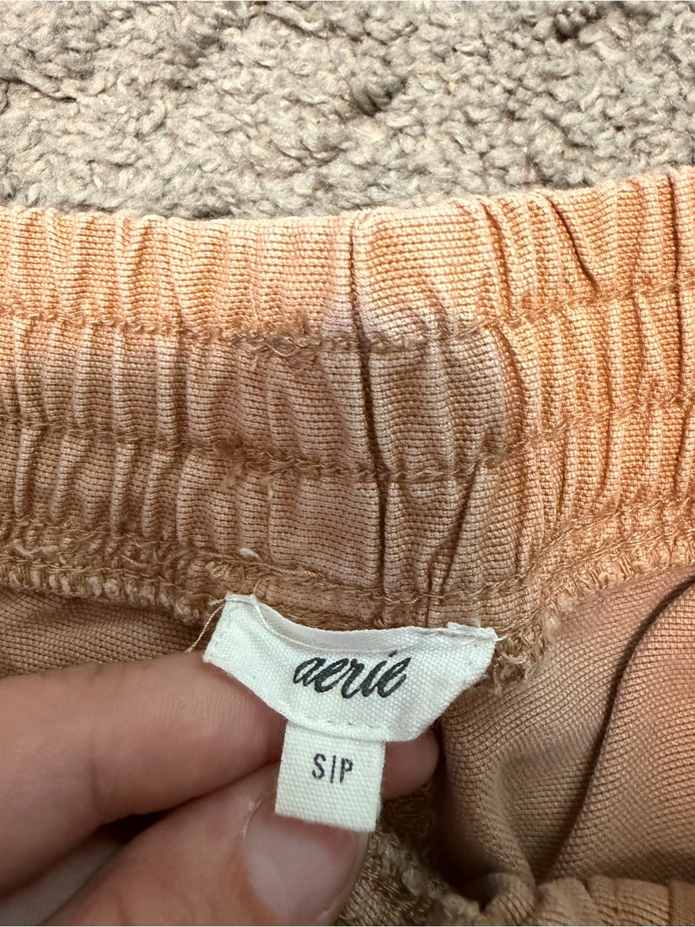 aerie Elastic-Waist Utility Shorts in Peach - Picture 2 of 3